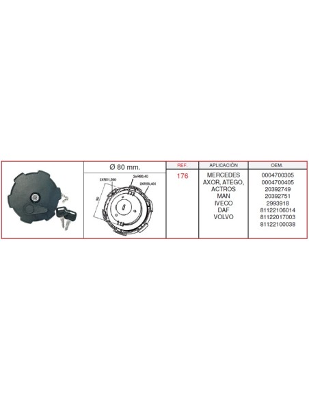 TAPÓN COMBUSTIBLE 80mm