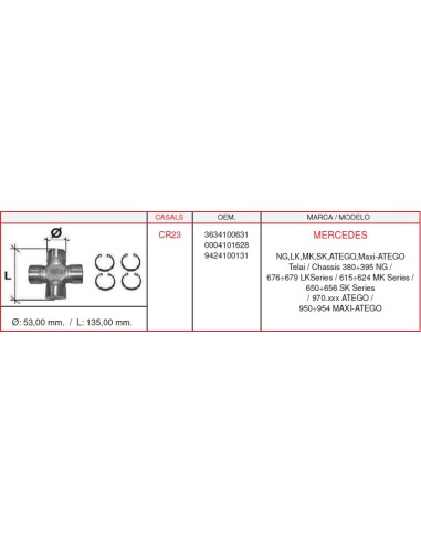 CRUCETA 53.00X135.00mm