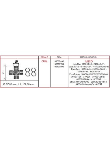 CRUCETA 57.00X152.00mm