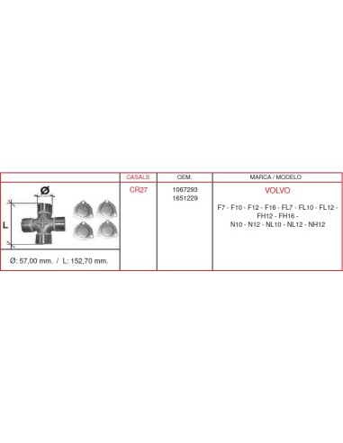 CRUCETA 57.00X152.70mm