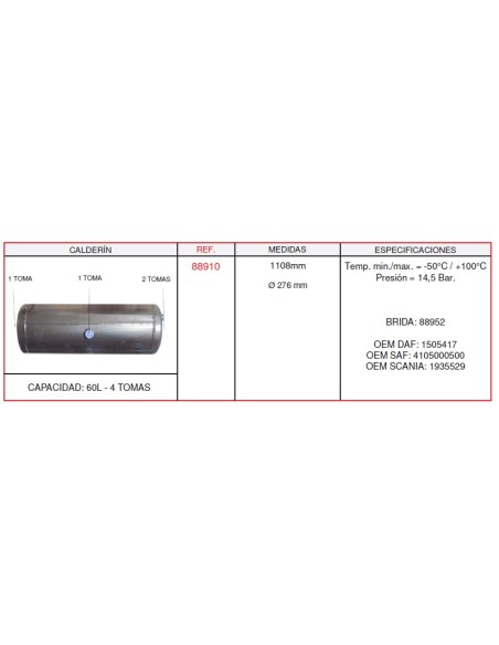 Calderin De Acero L 1108  276 60L