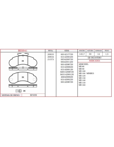 Kit Pastillas De Freno Wva.20933