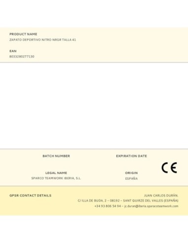 Zapato Deportivo Nitro Nrgr Talla 42 Sparco