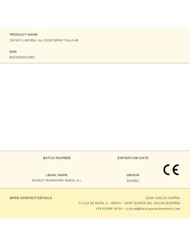 Bota De Seguridad All Road Nrnr Talla 38 Sparco