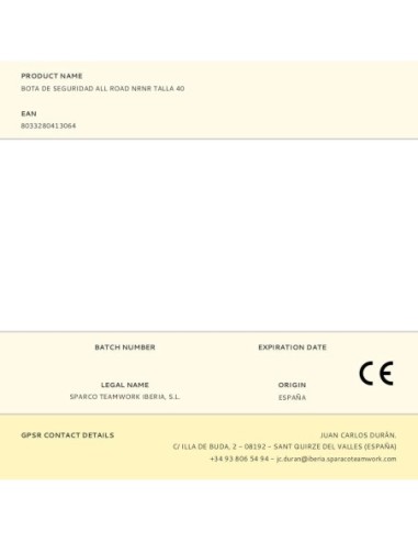 Bota De Seguridad All Road Nrnr Talla 41 Sparco