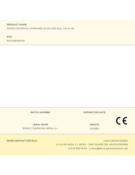 Zapato Deportivo Gymkhana S3 Esd Red Bull Talla-42 Sparco