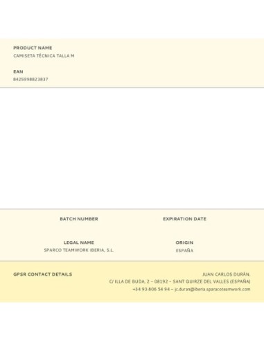 Camiseta Técnica  Talla L Sparco