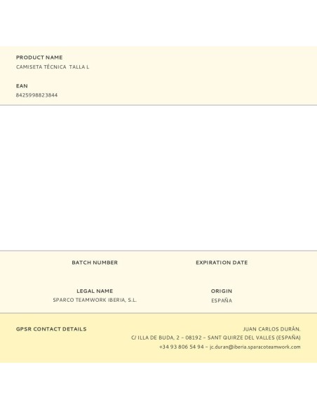 Camiseta Técnica Talla Xl Sparco