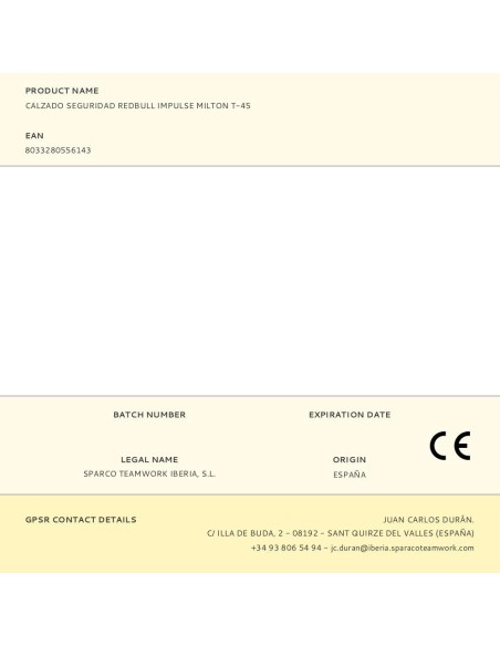 Calzado Seguridad Azul M/V.Fluor Willen Impulse T-39 Sparco