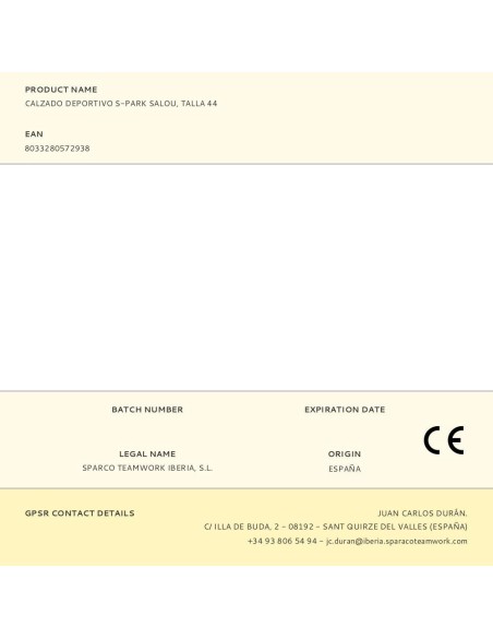 Calzado Deportivo S-Park Salou, Talla 45 Sparco