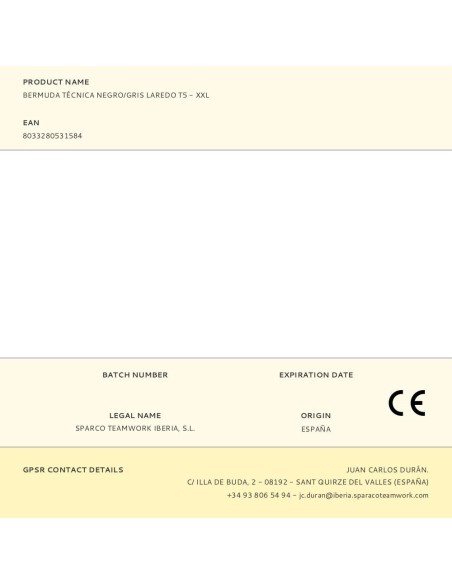 Pantalón Ligero Técnico Negro/Azul Kansas T1 - S Sparco