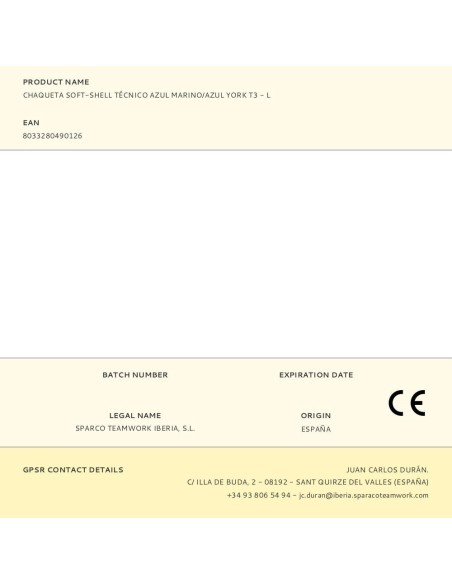 Chaqueta Soft-Shell Tech Técnica, Azul Marino/Azul, York, T4 - Xl Sparco