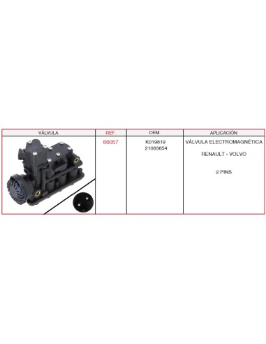 Válvula electromagnética Casals 66057 para Renault Trucks / Volvo