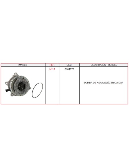 Bomba De Agua Eléctrica DAF CASALS 5611