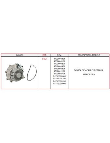 Bomba De Agua Eléctrica MERCEDES CASALS 5601