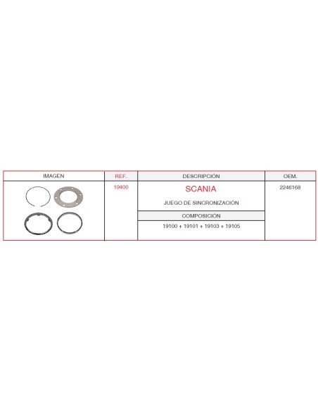 JUEGO DE SINCRONIZACION SCANIA