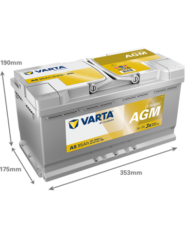 Batería Varta A5 AGM 95Ah 12V 850A |...