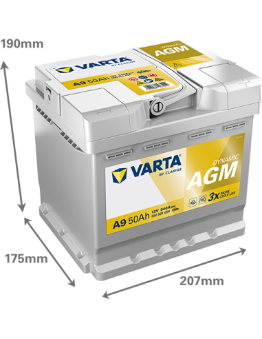 Batería Varta A6 AGM 80Ah 12V 800A |...