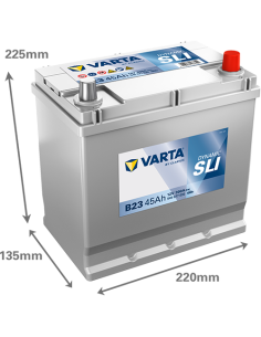 Batería Varta B23 45Ah 12V 300A | 219x135x225 mm |...