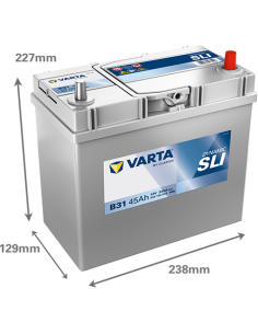Batería Varta B31 45Ah 12V 330A | 238x129x227 mm |...
