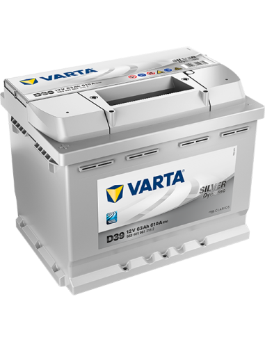 Batería Varta D39 63Ah 12V 610A | 242x175x190...