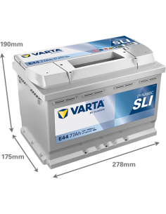 Batería Varta E44 77Ah 12V 780A | 278x175x190 mm |...