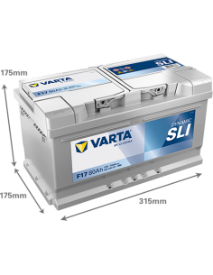 Batería de Coche Varta F17 80Ah 740A 12V 315x175x175 mm...