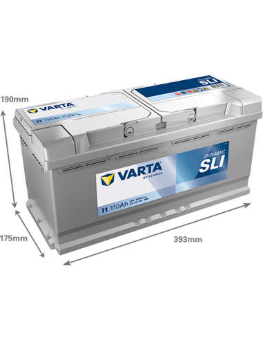 Batería Varta I1 110Ah 12V 920A | 393x175x190...