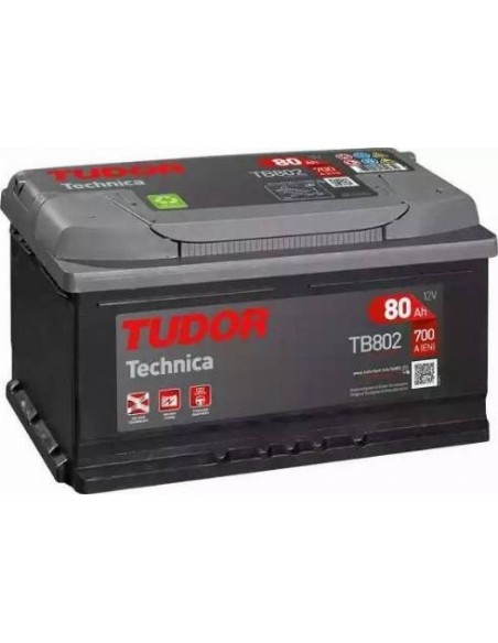 Batería Tudor Technica TB802 80Ah 700A 12V