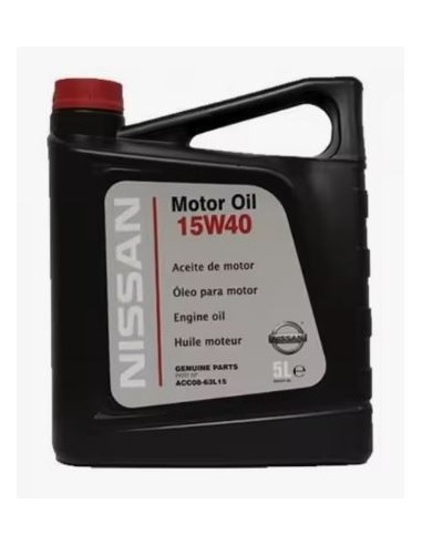 Aceite de motor Nissan ACC08-63L15 Aceite original Nissan 15W-40 5 Litros referencia ACC08-63L15 Recambios Colmenar
