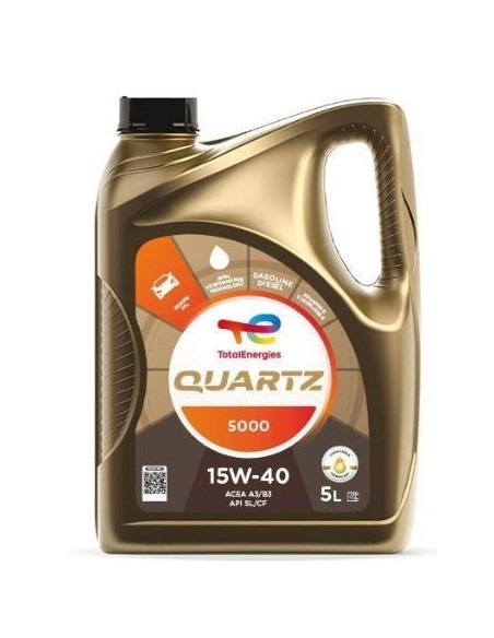 Aceite de motor TotalEnergies 213677 Quartz 5000 SAE 15W-40 5 Litros