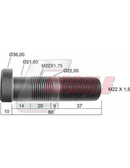 Tornillería de rueda para BPW CASALS 21165