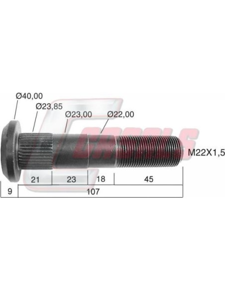 Tornillería de rueda para ILASA CASALS 21180