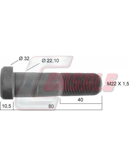 Tornillería de rueda para NISSAN, NEOPLAN CASALS 21239