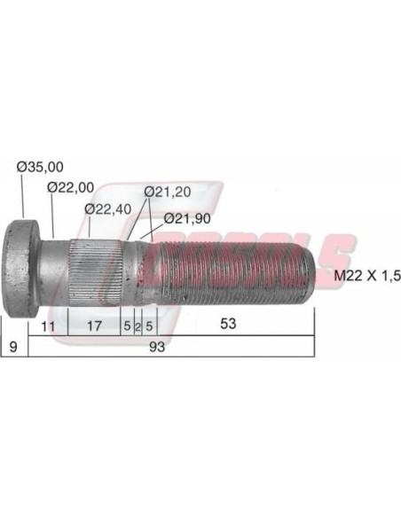 Tornillería de rueda para MERCEDES CASALS 21284
