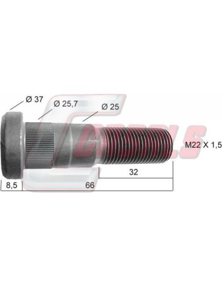 Tornillería de rueda para FRUEHAUF CASALS 21415