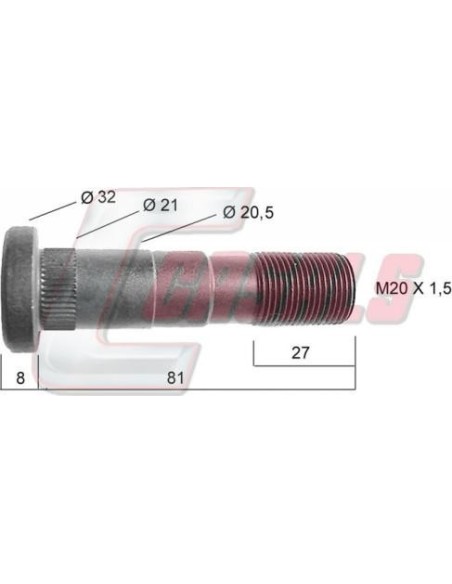 Tornillería de rueda para NISSAN CASALS 21428