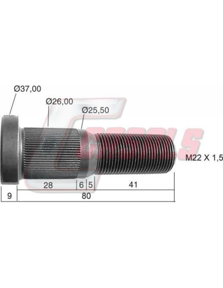 Tornillería de rueda para SMB CASALS 21461