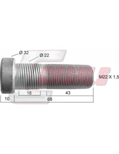 Tornillería de rueda para MERCEDES CASALS 21462