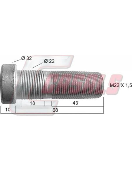 Tornillería de rueda para MERCEDES CASALS 21462