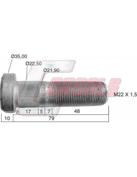Tornillería de rueda para SAF, SAUER CASALS 21474