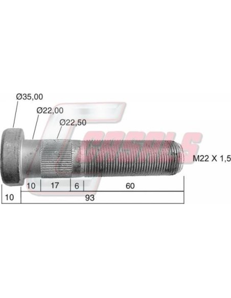 Tornillería de rueda para SAF, SAUER CASALS 21475