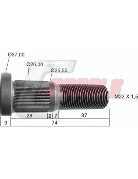 Tornillería de rueda para SMB CASALS 21486