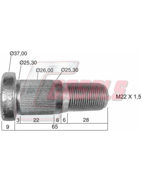 Tornillería de rueda para FRUEHAUF, ILASA CASALS 21488