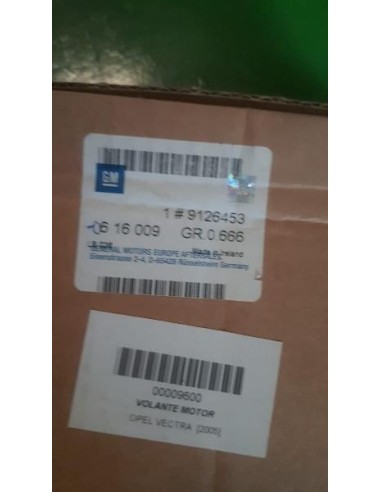 Recambio Opel 9126453 Volante Motor Zafira B...