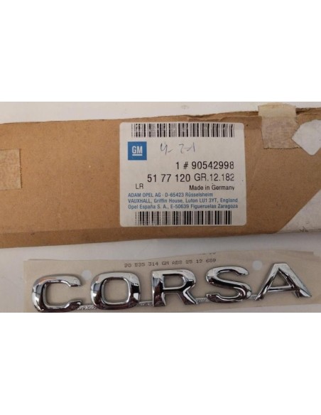 Recambio Opel 90542998 Emblema Corsa