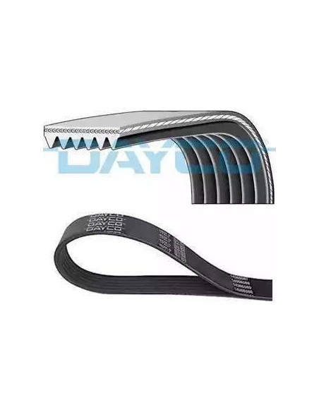 Correa auxiliar Poly-V Dayco 6PK2404 6 canales 2404 mm