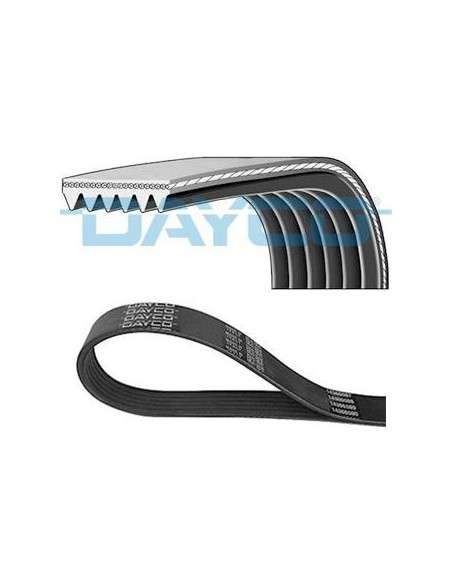 Correa auxiliar Poly-V Dayco 6PK2125 6 canales 2125 mm