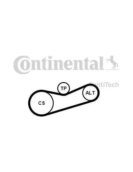 Correa auxiliar Poly-V Continental 6PK1180K2 6 canales 1180 mm
