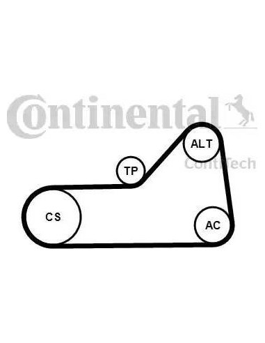 Correa auxiliar Poly-V Continental 6PK1153K1 6...